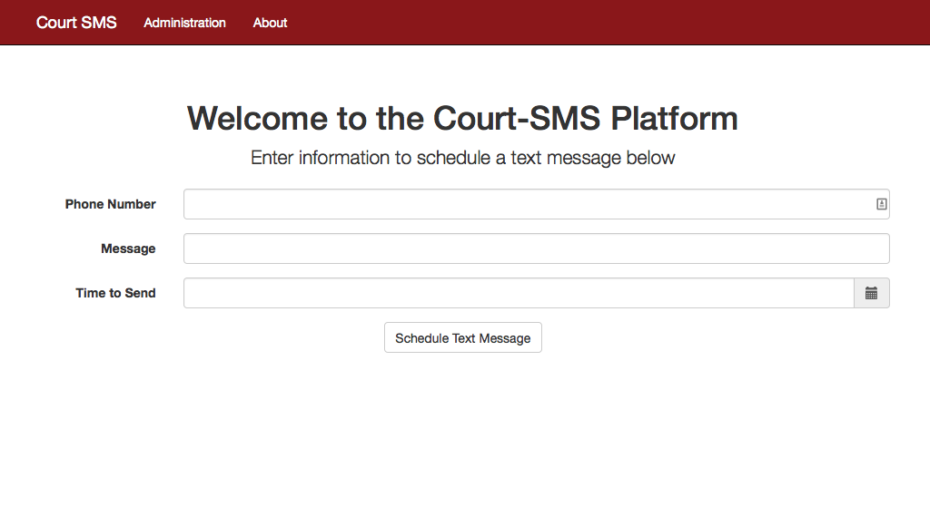 Court Messaging Project - court sms platform