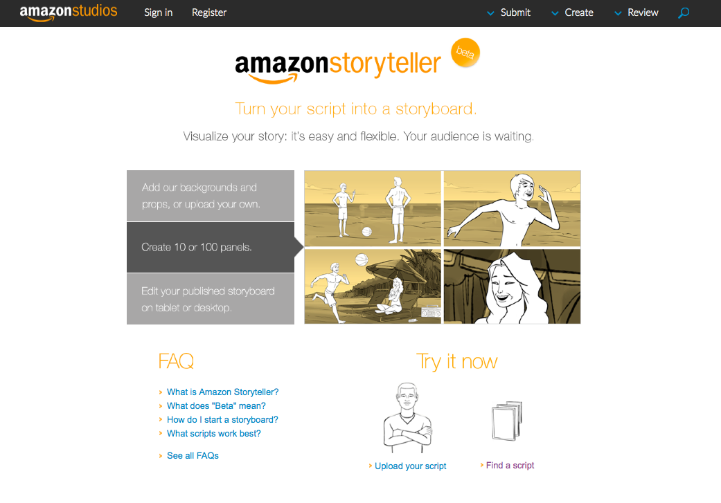 Legal Design Toolbox - Amazon storyteler - visual story creator