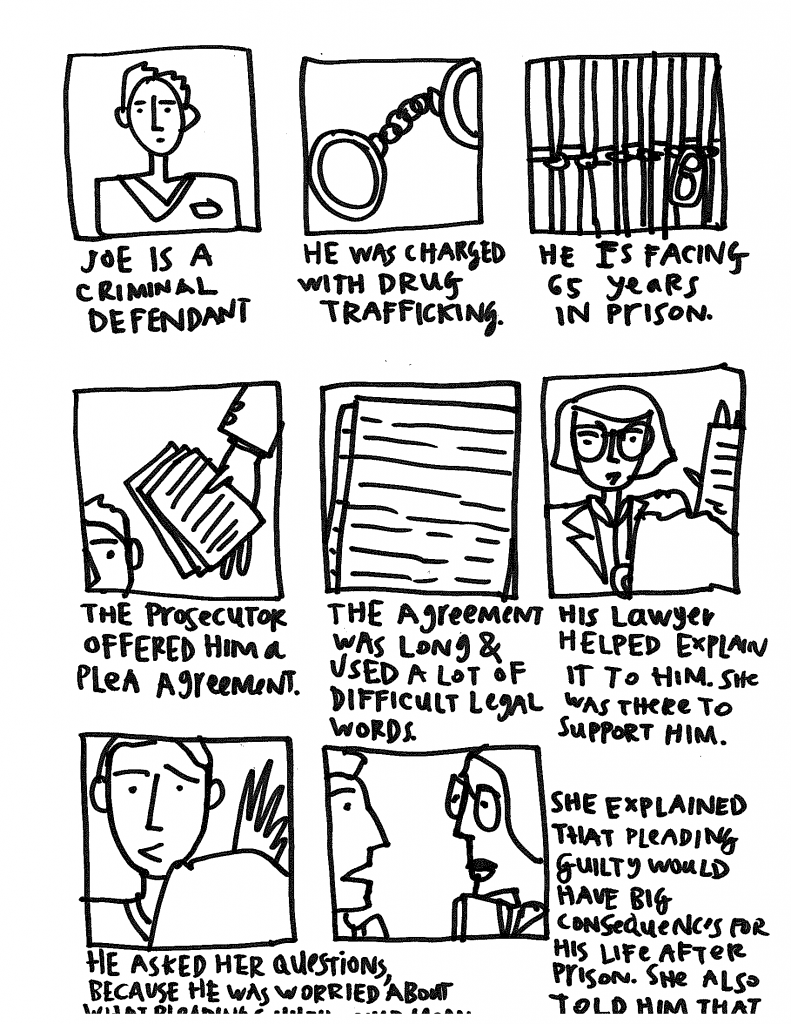 Plea Agreement Project - drawn storyboard scenario